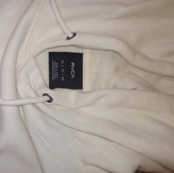 RVCA Men's White, Navy, and Orange Hoodie - Picture 4 of 4